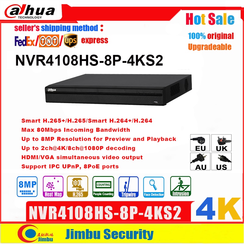 Dahua 4K NVR NVR4108HS-8P-4KS2/L 8CH 8POE Ʈ H...